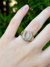 Load image into Gallery viewer, 10K Diamond Horseshoe Ring
