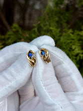 Load image into Gallery viewer, 10K Sapphire & Diamond Earrings