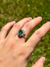 Load image into Gallery viewer, 18K Emerald & Diamond Ring