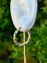 Load image into Gallery viewer, 14K Two Tone Twisted Hoop Earring