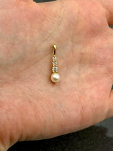 Load image into Gallery viewer, 14K Pearl and Diamond Pendant