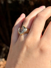 Load image into Gallery viewer, 10K Diamond Horseshoe Ring