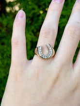 Load image into Gallery viewer, 10K Diamond Horseshoe Ring