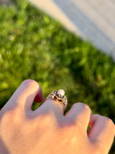 Load image into Gallery viewer, 10K Pearl & Topaz Ring