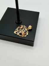 Load image into Gallery viewer, 14K Heart Rose Pendant