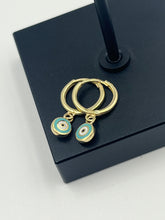 Load image into Gallery viewer, 10K Evil Eye Earrings