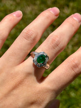 Load image into Gallery viewer, 18K Emerald & Diamond Ring