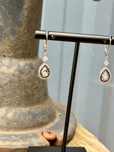 Load image into Gallery viewer, 14K Diamond & Sapphire Earrings