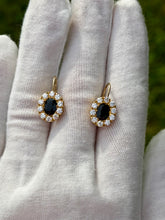 Load image into Gallery viewer, 18K Sapphire & Diamond Earrings