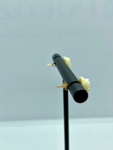 Load image into Gallery viewer, 14K White Rose Earrings