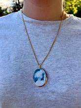 Load image into Gallery viewer, 18K Blue Agate Cameo
