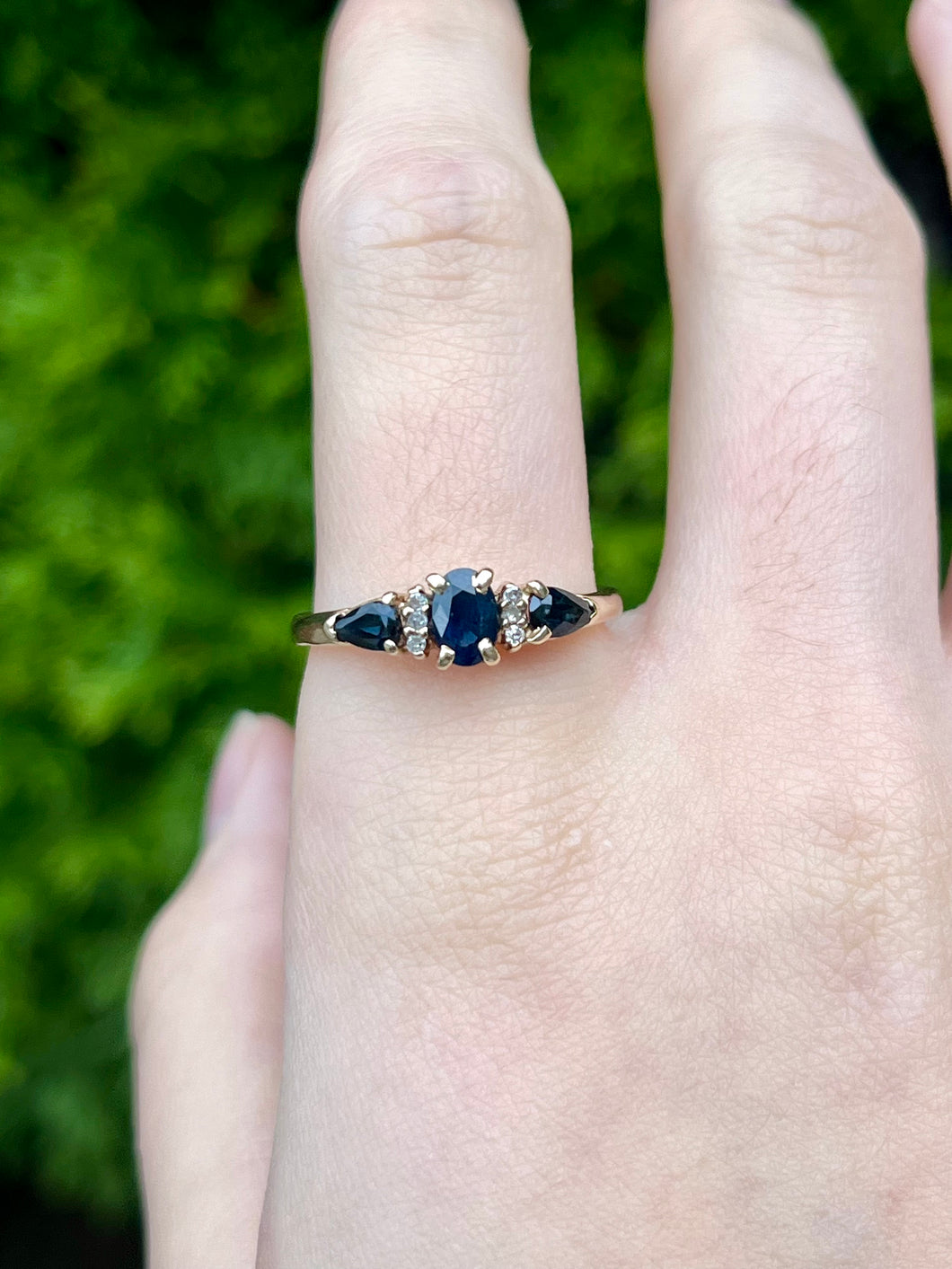 10K Sapphire Diamond Ring