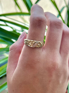 14K Nugget Diamond Ring