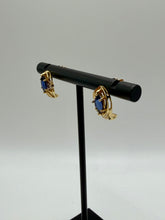Load image into Gallery viewer, 10K Sapphire &amp; Diamond Earrings
