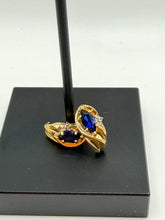 Load image into Gallery viewer, 10K Sapphire &amp; Diamond Earrings

