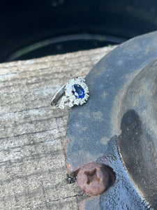 14K Sapphire Diamond Ring