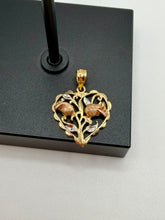 Load image into Gallery viewer, 14K Heart Rose Pendant
