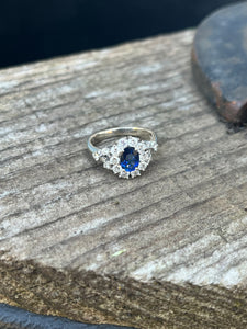 14K Sapphire Diamond Ring