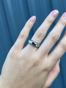 18K Sapphire Diamond Ring