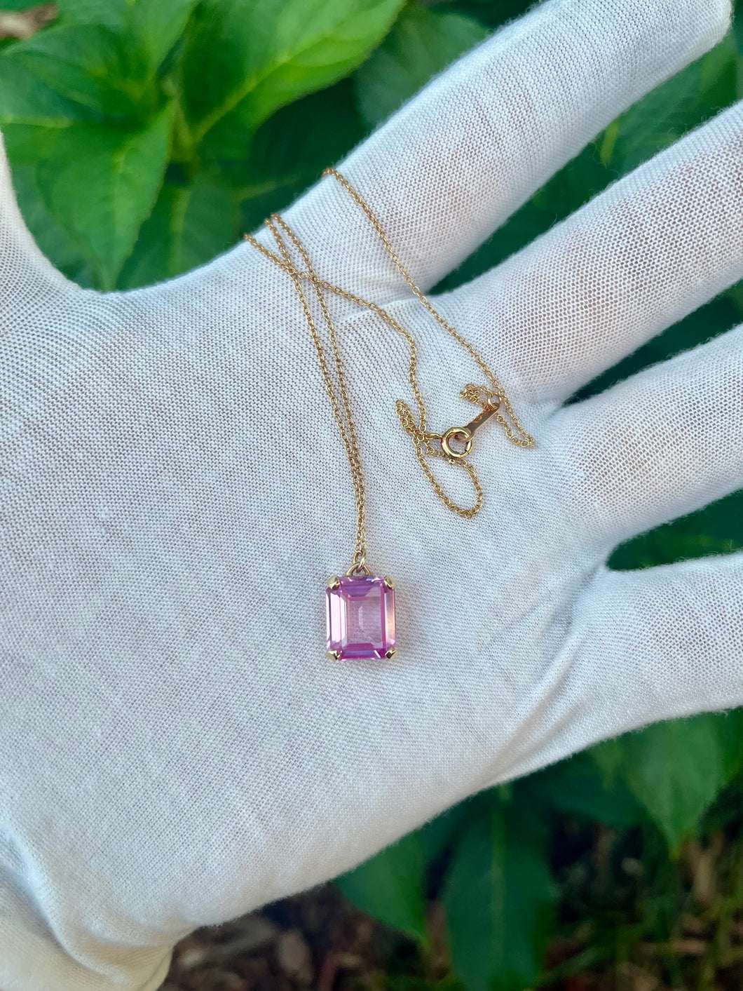 10K Pink Topaz Necklace