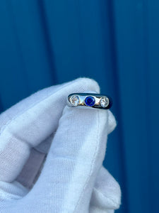 18K Sapphire Diamond Ring