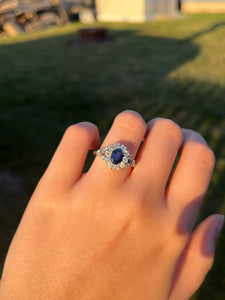 14K Sapphire Diamond Ring