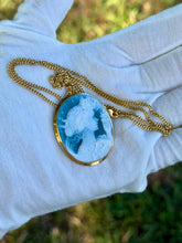 Load image into Gallery viewer, 18K Blue Agate Cameo
