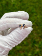 Load image into Gallery viewer, 14K Diamond and Sapphire Earrings

