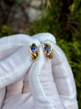 Load image into Gallery viewer, 10K Sapphire &amp; Diamond Earrings
