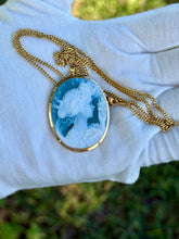 Load image into Gallery viewer, 18K Blue Agate Cameo

