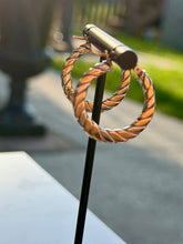 Load image into Gallery viewer, 10K Tri-Gold Hoops
