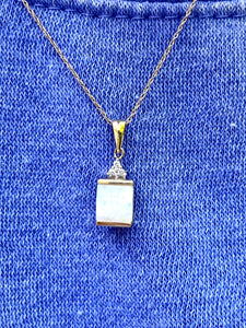10K Opal Diamond Necklace