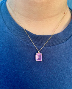 10K Pink Topaz Necklace