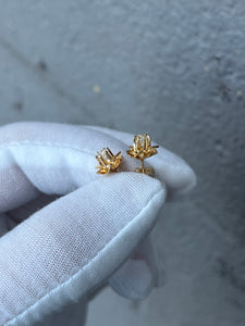 14K Diamond Flower Earrings