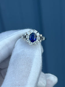 14K Sapphire Diamond Ring