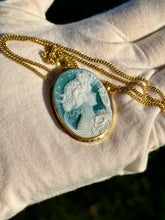 Load image into Gallery viewer, 18K Blue Agate Cameo
