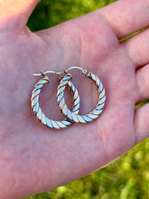 Load image into Gallery viewer, 10K Tri-Gold Hoops
