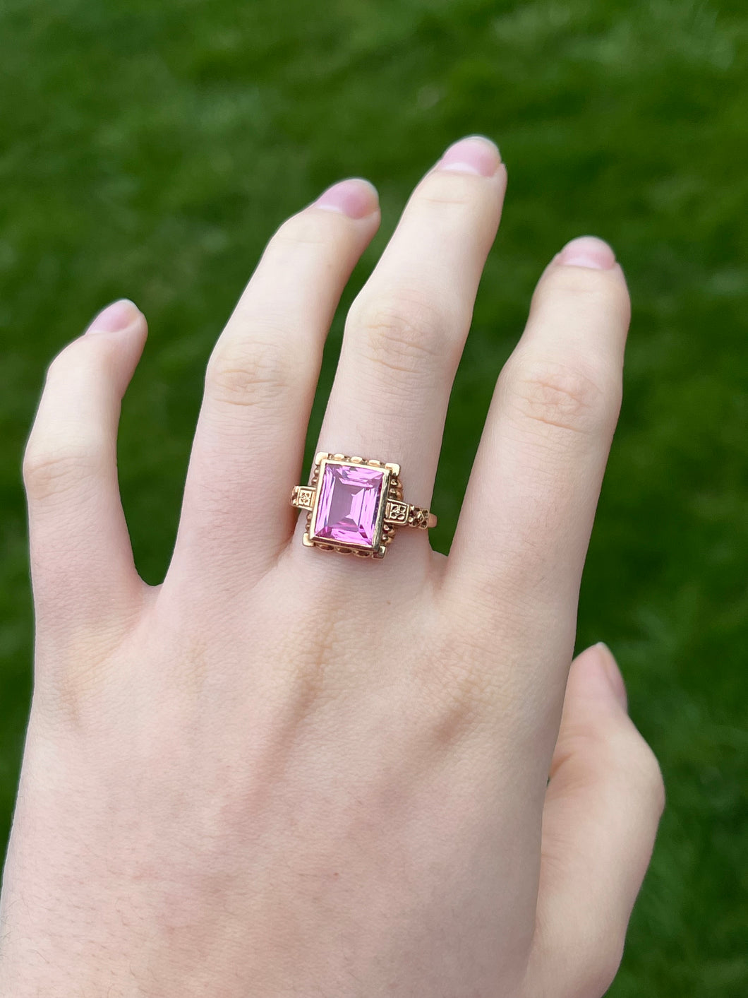 10K Pink Topaz Ring