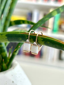 10K Opal Diamond Earrings