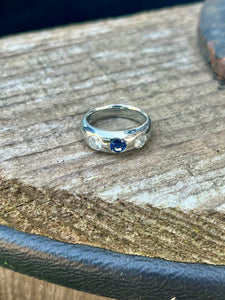 18K Sapphire Diamond Ring