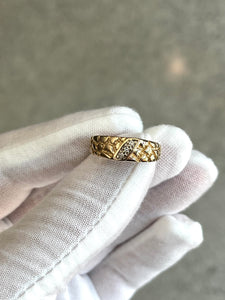 14K Nugget Diamond Ring