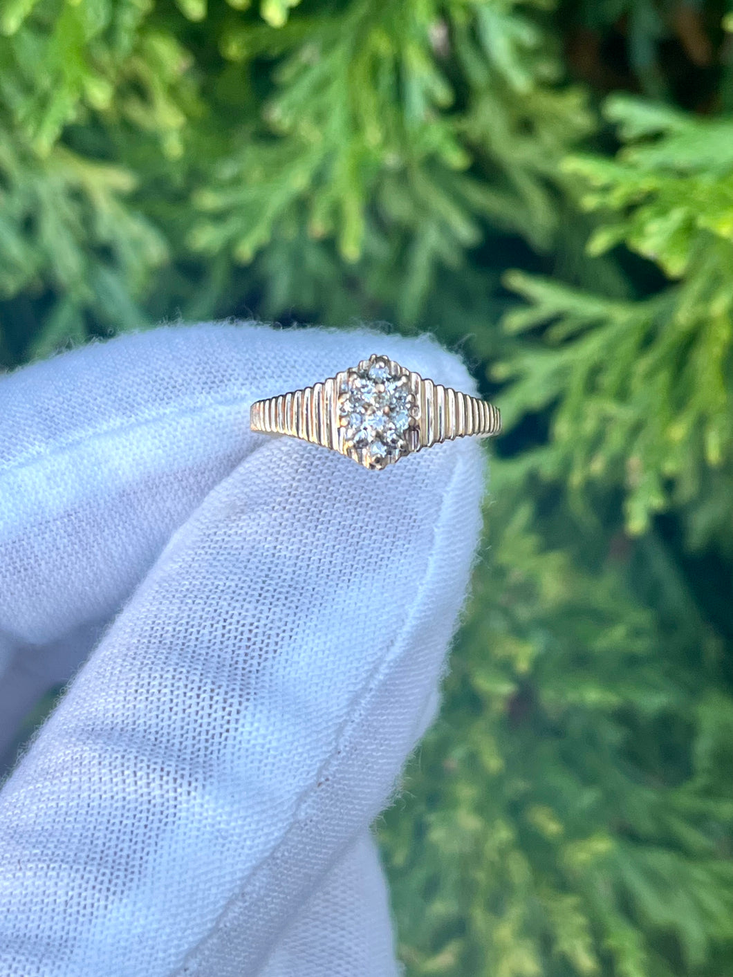 10K Diamond Cluster Ring