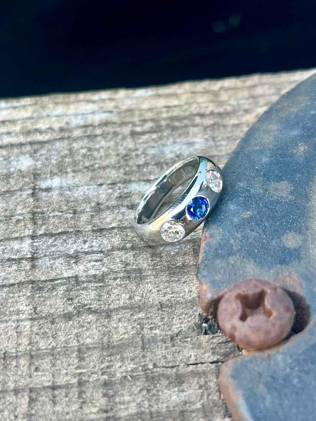 18K Sapphire Diamond Ring