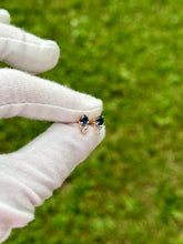 Load image into Gallery viewer, 14K Diamond and Sapphire Earrings
