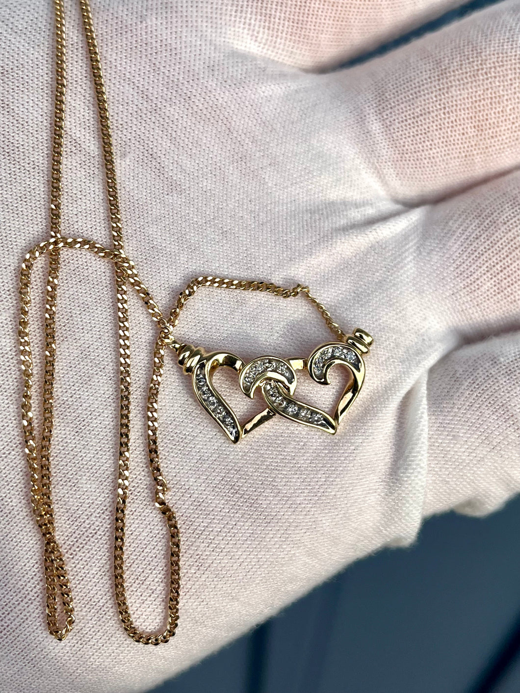 10K Diamond Heart Chain