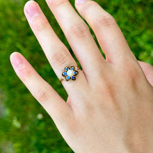 Load image into Gallery viewer, 10K Pearl &amp; Topaz Ring
