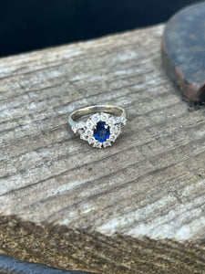 14K Sapphire Diamond Ring