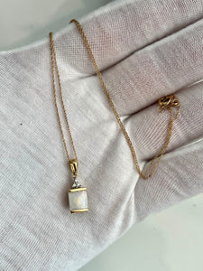 10K Opal Diamond Necklace