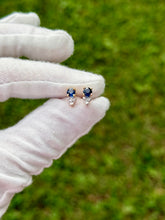 Load image into Gallery viewer, 14K Diamond and Sapphire Earrings
