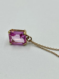 10K Pink Topaz Necklace